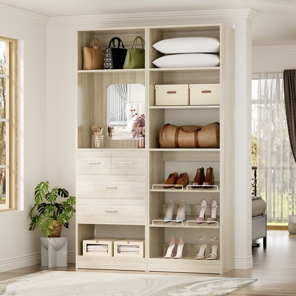 Cimly Set of 2 Freestanding Closet System, 50'' Closet Organizer