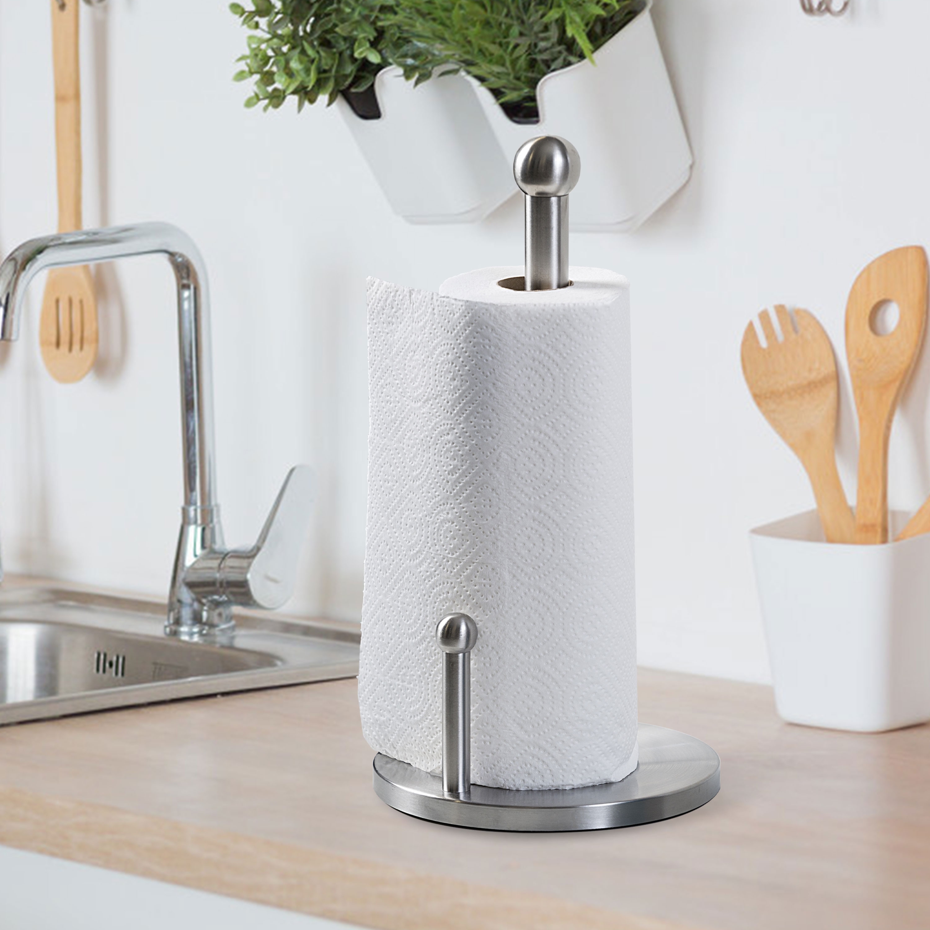 Akicon Paper Towel Holder Roll Dispenser Stand for Kitchen Countertop and  Dining Room Table in the Paper Towel Holders department at