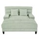 preview thumbnail 49 of 57, 57-In Chenille Upholstered Chaise Lounge with Adjustable Backrest & LED Light Strip