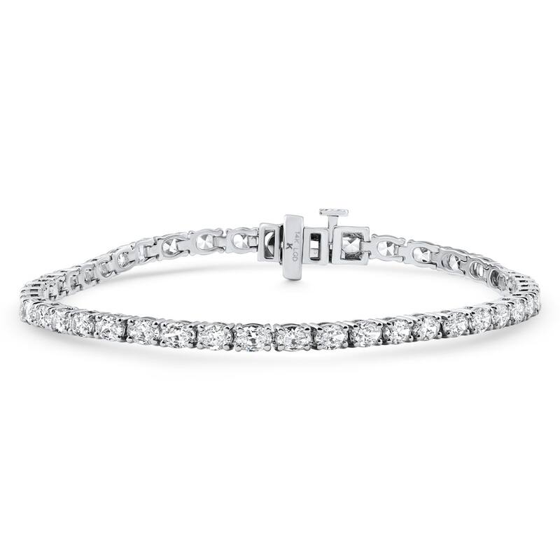Bliss Diamond 4 1/2Ct Oval Cut Diamond Tennis Bracelet 7" White Gold Lab Grown