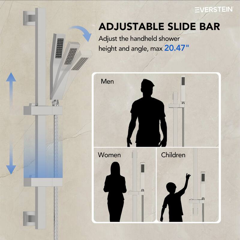 Dual-Function Wall Mounted Waterfall & Rainfall Shower Faucet Set With Rough-In Valve - 22"*10"