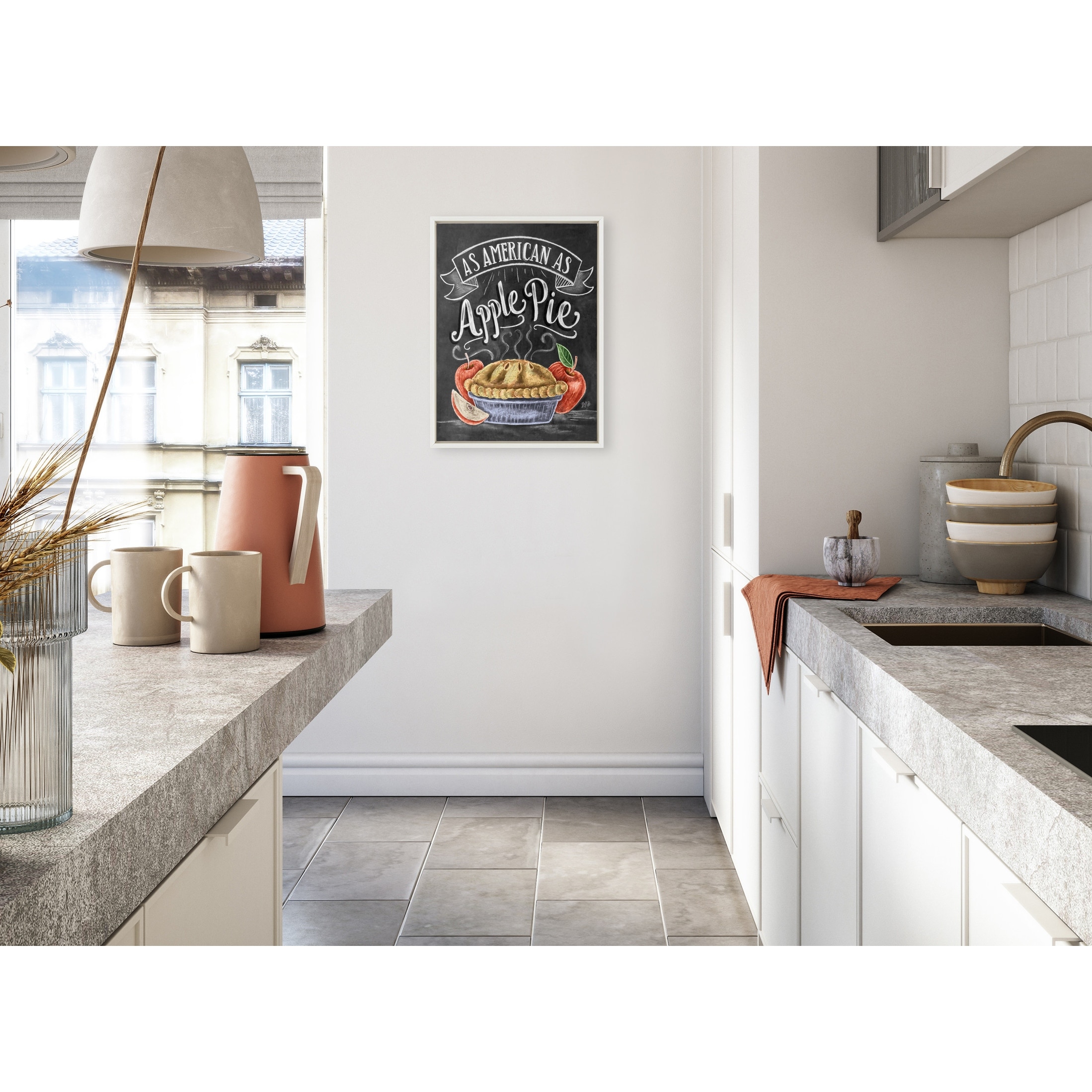 Kate and Laurel Sylvie American Apple Pie Framed Canvas by Valerie McKeehan of Lily and Val