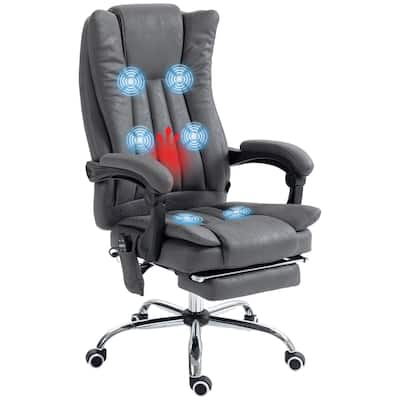 Vinsetto Microfiber Office Chair, High Back Computer Chair with 6 Point Massage, Heat