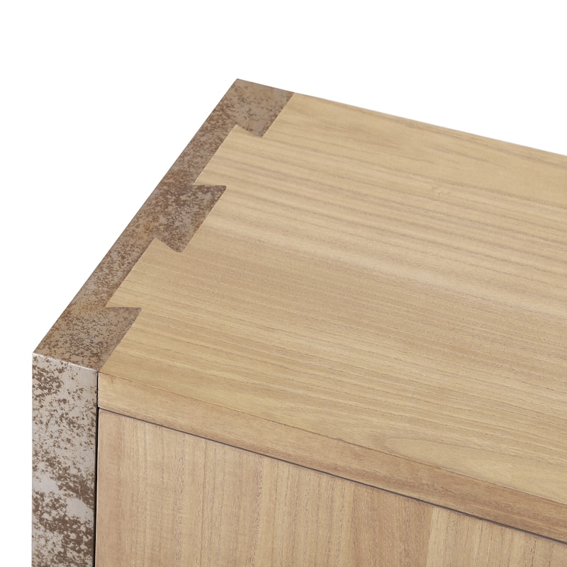 Christopher Knight Home - Alaric Minimalist MDF Paulownia Veneer Sideboard with Adjustable Shelves