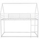 preview thumbnail 24 of 26, Twin over Twin House Bunk Bed with Built-in Ladder House Shaped Metal Floor Bunk Beds w/Length Guardrail, No Box Spring Needed