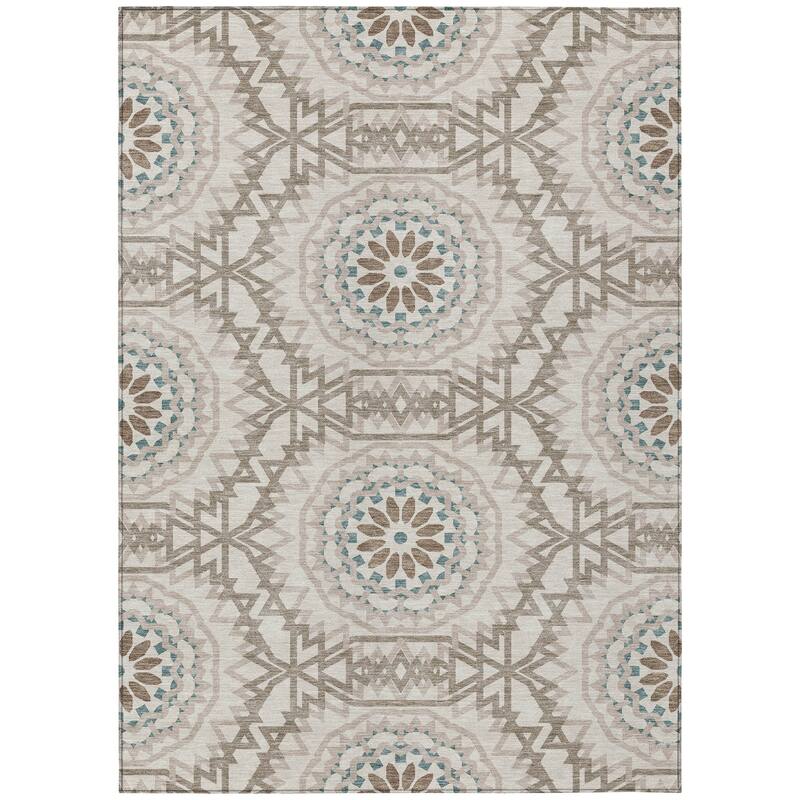 Machine Washable Indoor/ Outdoor Chantille Moroccan Boho Rug