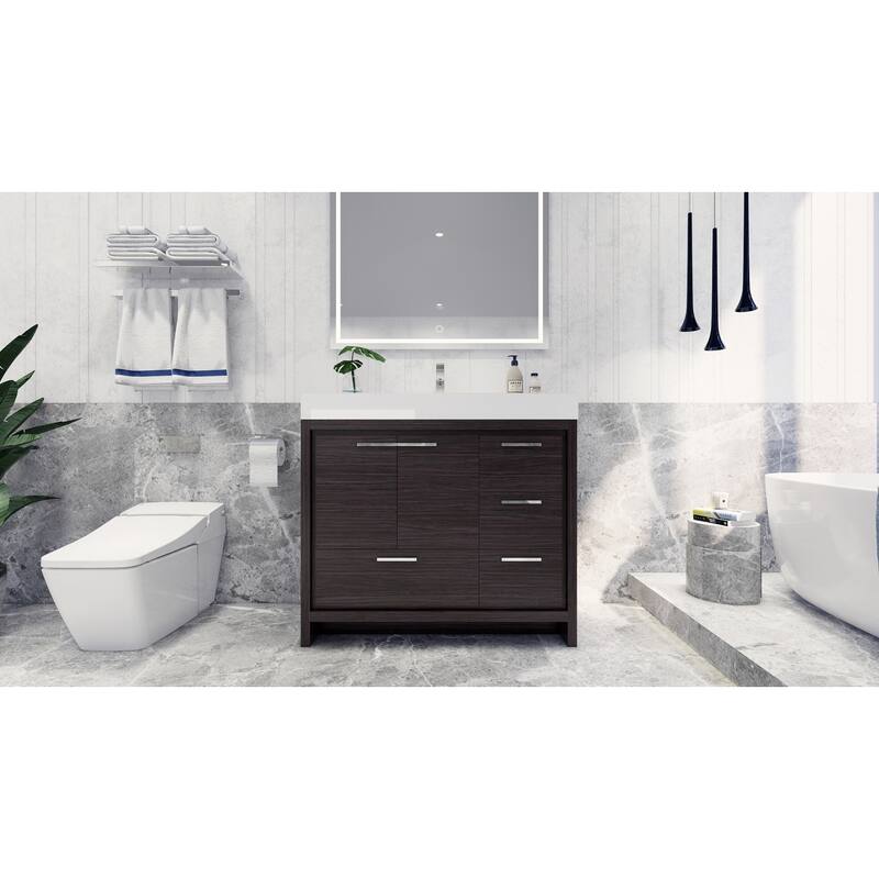 Dove 42'' Freestanding Vanity with Reinforced Acrylic Sink