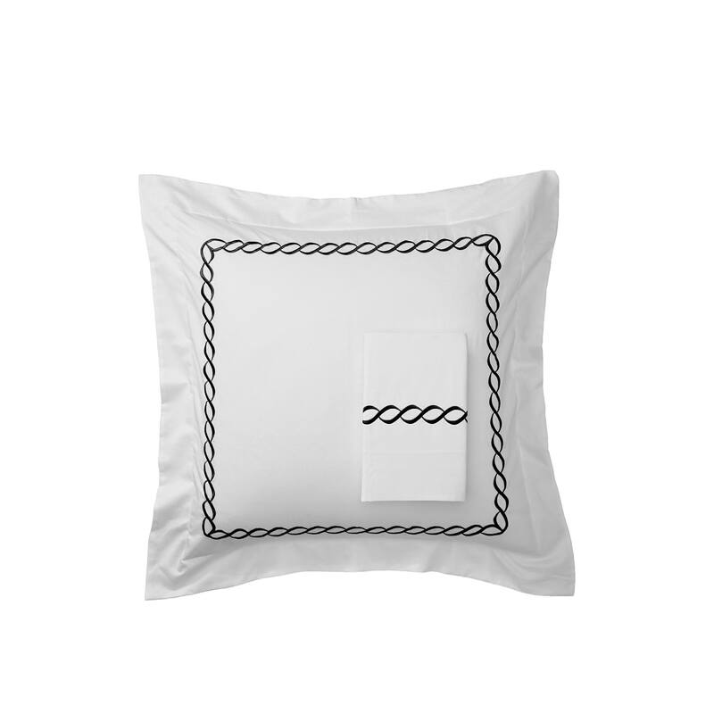 600 Thread Count Rope Embroidered Sham Cover or Pillowcase Set