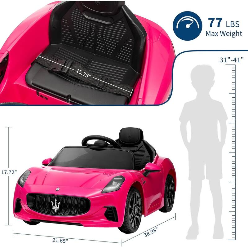 12V Battery Powered Motorized Licensed Maserati Gran Cabrio, Ride On Car Toy