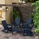 preview thumbnail 23 of 70, Polytrends Shoreside HDPE Eco-Friendly All Weather Square Modern 32" Conversation Table Navy Blue
