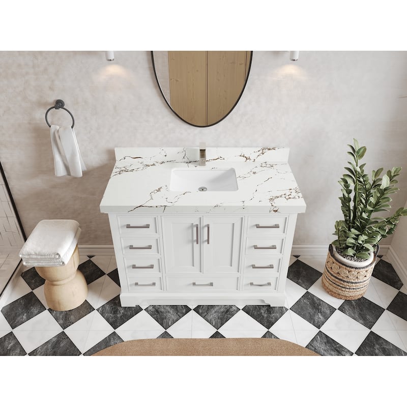 Willow Collections 48 x 22 Charlotte Single Sink Bathroom Vanity with Countertop