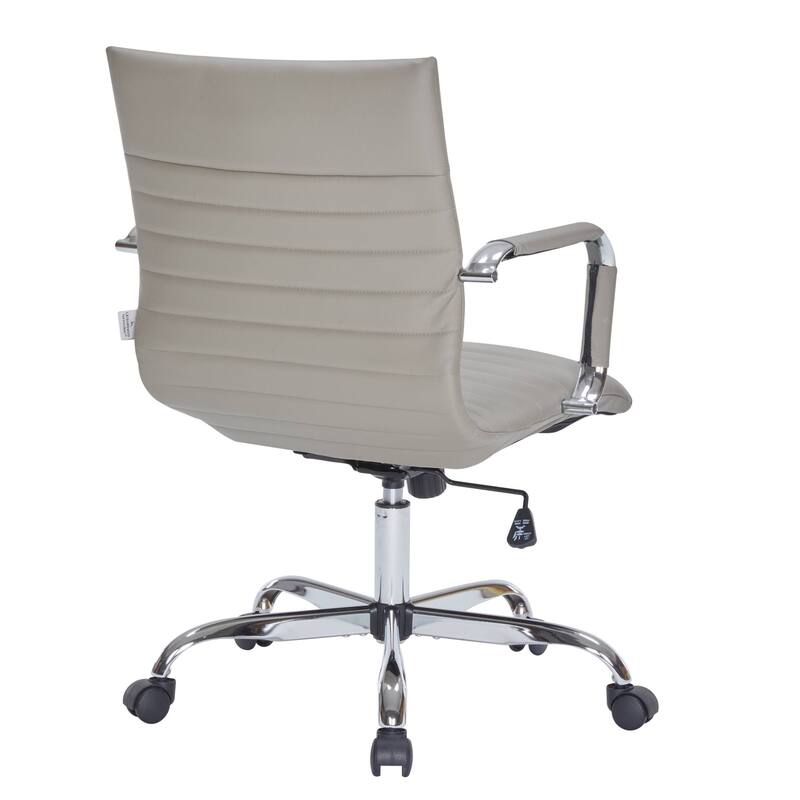 Harris Ergonomic Mid-Back Leather Office Chair with Metal Frame, Adjustable Height, Tilt Lock, and Swivel for Home Office