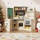 preview thumbnail 15 of 28, Gymax Corner Kitchen w/ Lights & Sounds Interactive Wooden Playset for