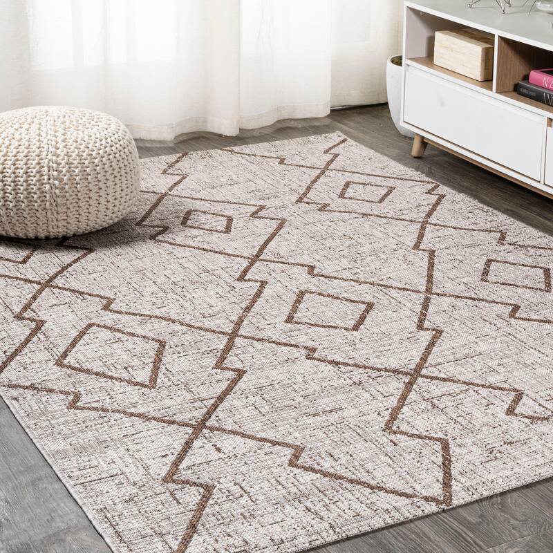 JONATHAN Y Derya Tribal Diamond Trellis Indoor/Outdoor Area Rug