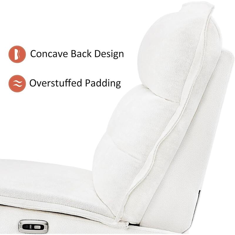 MCombo Armless Power Recliner Chair with USB Ports, 3.5" Wall Clearance Electric Reclining Sofa Chair for Living Room, ALR01