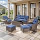 Option Brown Wicker & Blue Cushion