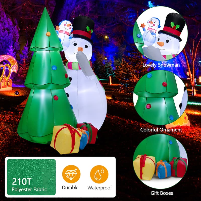 Gymax 6FT Inflatable Christmas Tree with Snowmen & Gift Boxes - See Details