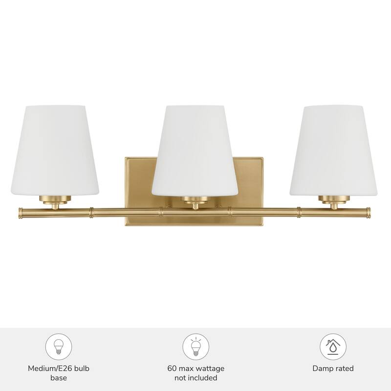 Hunter Fauna Grove 3-Light Bathroom Vanity Light - Modern, Transitional