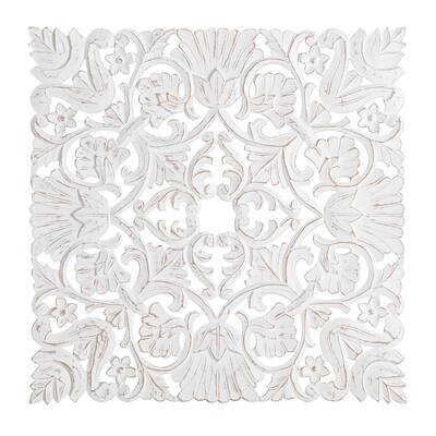 Bayton White 30-in. Square Medallion