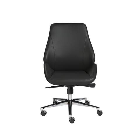 Bergen Low Back Office Chair w/o Armrests in Black with Chromed Base