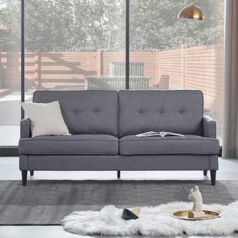 Nicole Upholstered Soft Linen Loveseat Couch - 71.3" (L) * 35" (D) * 34.6" (H)