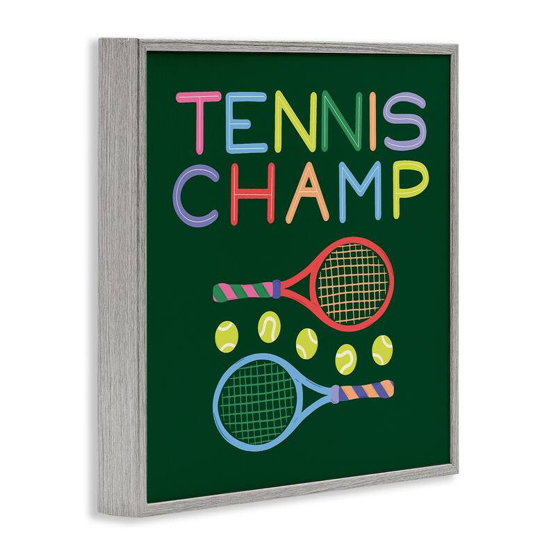 Stupell Tennis Champ Racket & Balls Framed Giclee Art Design By Sazerelli Designs