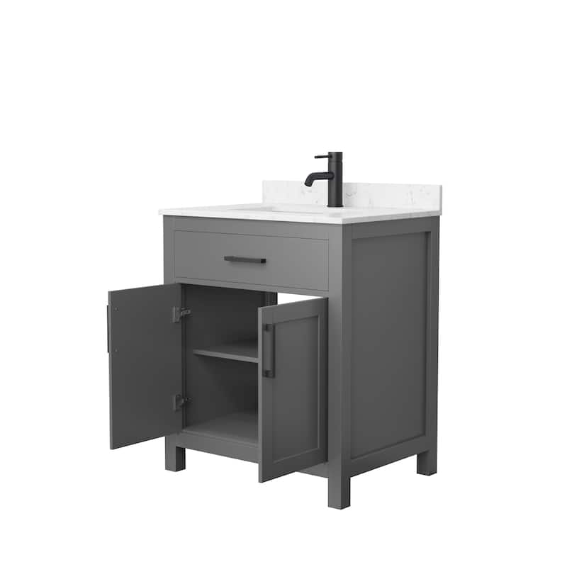 Beckett 30 Inch Single Vanity, Cultured Marble Top
