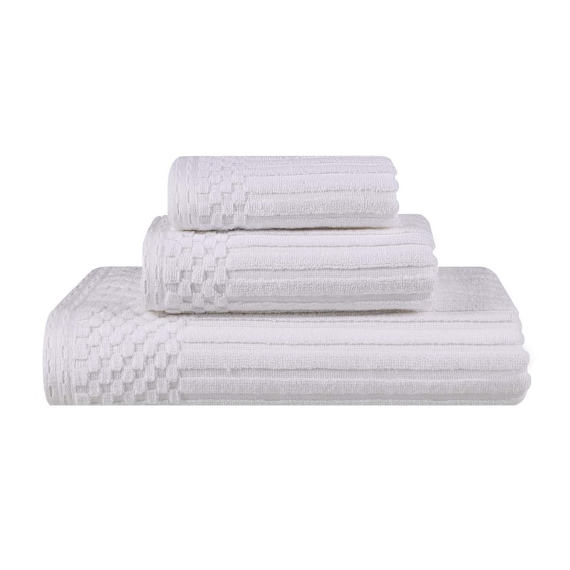 Superior Soho Ribbed Cotton 3-Piece Assorted Towel Set