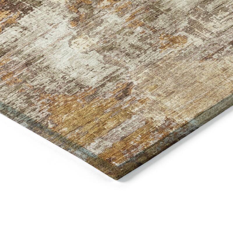 Machine Washable Indoor/ Outdoor Abstact Contemporary Chantille Rug