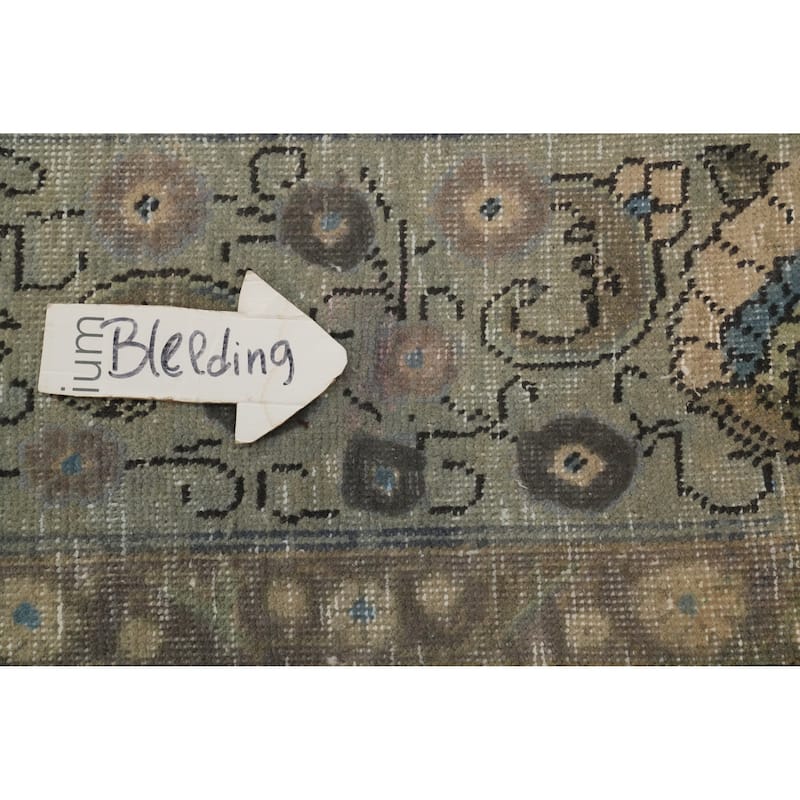 Hand Knotted Oriental 100% Wool Carpet Traditional Floral Greys & Charcoal Tabriz Area Rug - 11' 9'' X 9' 6''