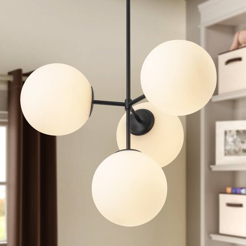 Black or Gold Modern Sputnik Glass Globe Bubble Chandelier Pendant Light for Dining Room, Kitchen, Living Room, Foyer