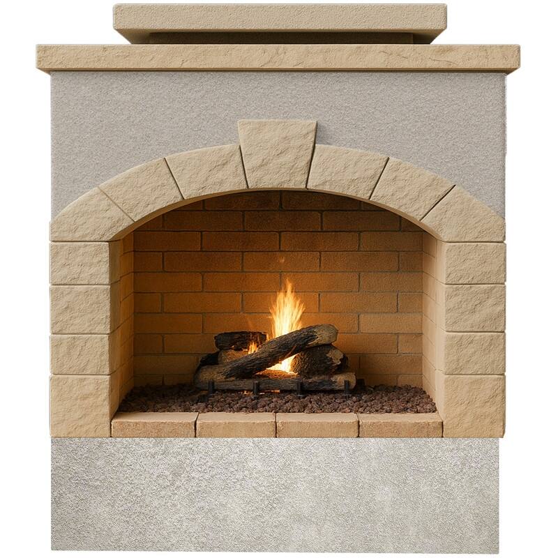 48 in. Tile and Stucco Propane Gas Outdoor Fireplace