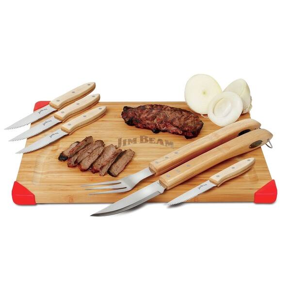 Jim Beam 7 Piece Carving Set with 4 Piece Steak knives Set and 2