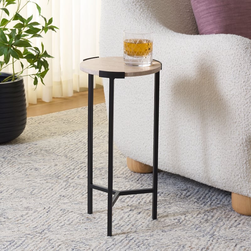 SAFAVIEH Home Abama Marble Side Table - 10"W x 10"D x 20"H