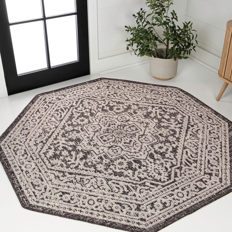 JONATHAN Y Rozetta Medallion Textured Weave Indoor/Outdoor Area Rug