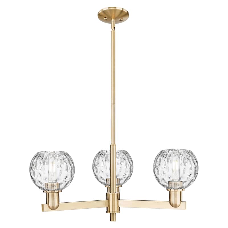 Innovations Lighting Endless Possibilities Arcadia - Athens Water Glass - 3 Light 28" Stem Hung Chandelier - Champagne Bronze