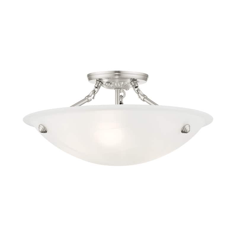 Livex Lighting 3-light Brushed Nickel Ceiling Mount, 4273-91 - 16" DIA 8" H