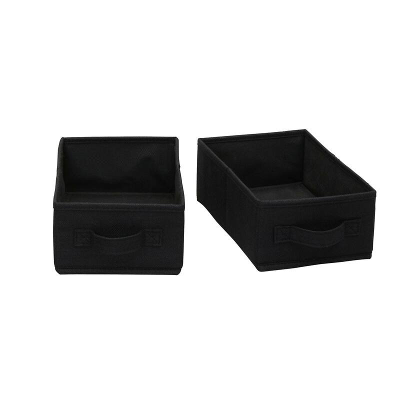 Household Essentials Narrow Closet Linen Organizer Drawers, 2 Pack - Black