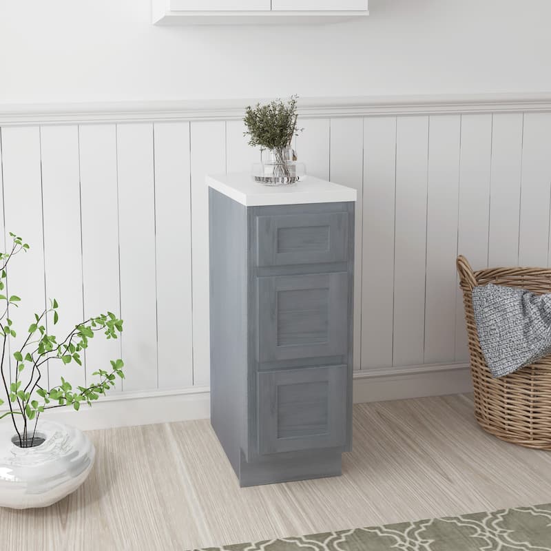 Vanity Art 12 Inch Bathroom Vanity Base Cabinet Solid Wood Small Bathroom Storage Floor Cabinet