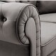 preview thumbnail 7 of 7, Modern Deep Button Tufted Velvet Upholstered Rolled Arm Classic Chesterfield L Shaped Sectional Sofa 3 Pillows Included-Grey