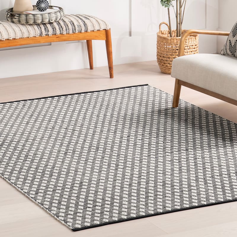 Home Conservatory Dainty Diamond Handwoven Cotton Area Rug