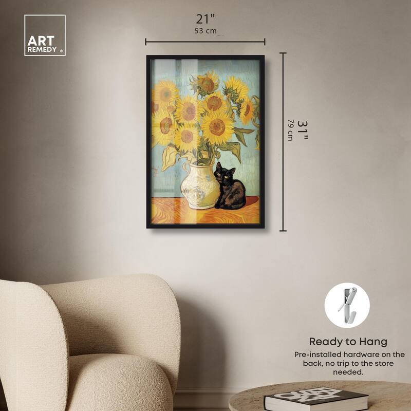 Sunflower Kitten Shadowbox by Art Remedy