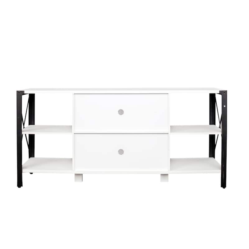 70" Farmhouse TV Stand with Open Storage for TVs Up to 70"