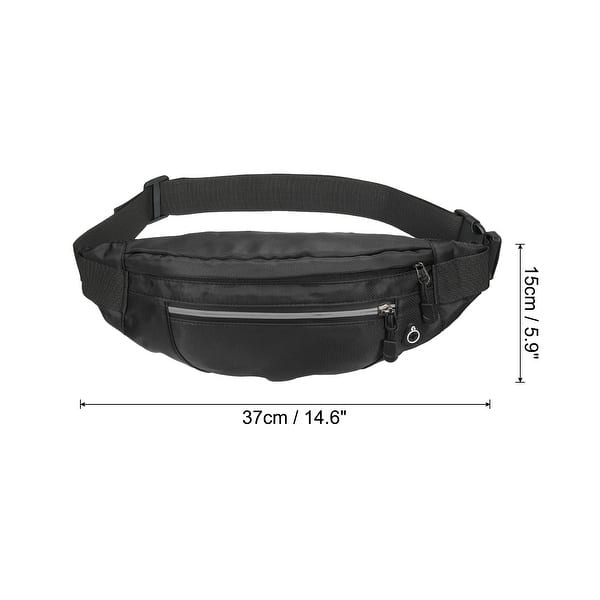 dimension image slide 4 of 6, Fanny Pack, Waterproof Crossbody Waist Bag for Traveling Hiking