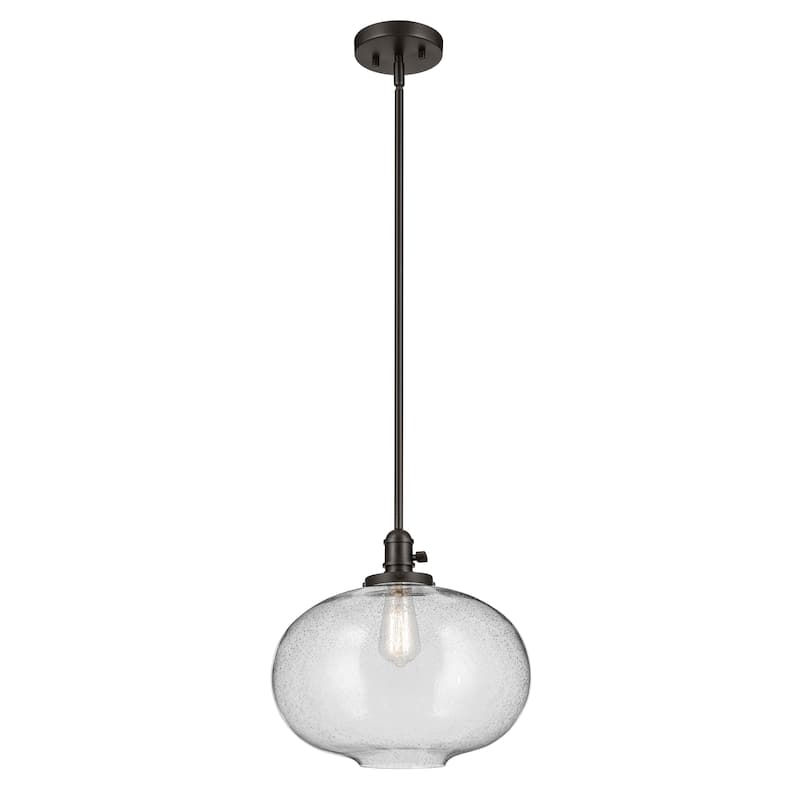 Kichler Lighting Avery 1-Light Pendant Light with Seeded Glass - Olde Bronze - Globe