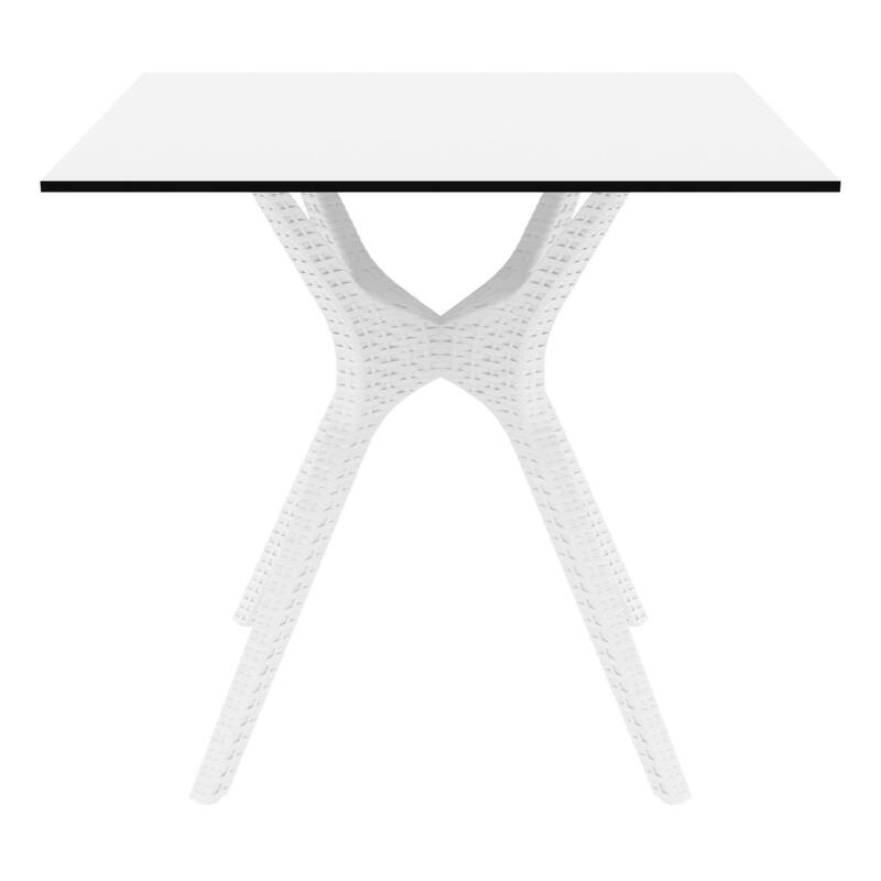 31.5" White Solid Square Patio Dining Table