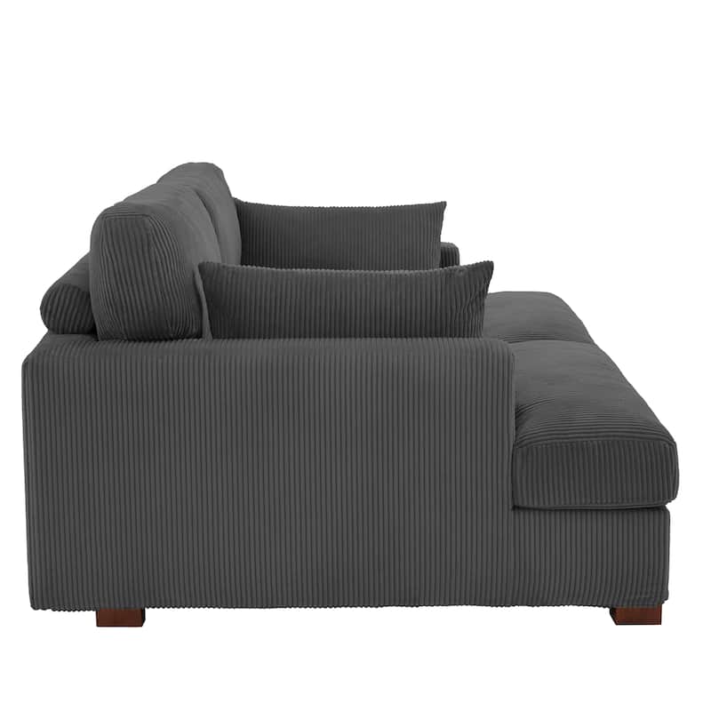 Modern Corduroy Modular Sectional Sofa Chaise Couch Bed
