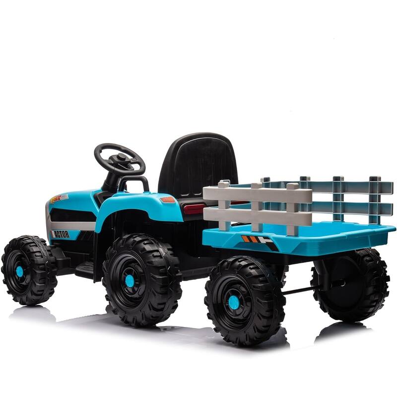 Ride on Tractor with Trailer& Remote Control,24V Battery Powered Electric Tractor