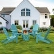 preview thumbnail 35 of 55, Patio HDPS Adirondack Chair Plastic Weather Resistant Outdoor Chairs Set of 4 - 30 in.W x 35 in.D x 36.5 in.H