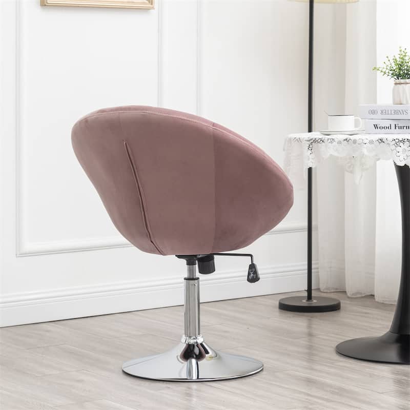 Velvet Upholstered Tufted Back Swivel Accent Chair